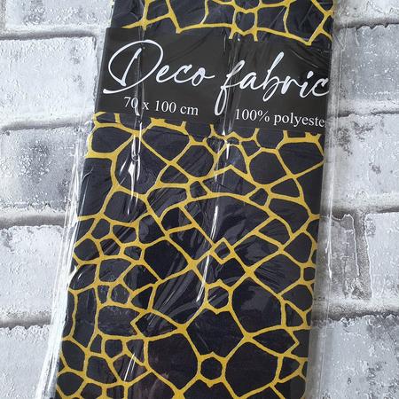 Deco Stof, 100% Polyester, 70 x 100 cm, Dieren print Giraffe geel zwart