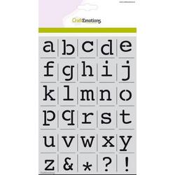 CraftEmotions stencil - alfabet kleine letters Courier A5 - H=21mm A5