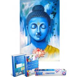 Crafterman™ Diamond Painting Pakket Volwassenen - Prachtige blauwe boeddha - 30x40cm - volledige bedekking - vierkante steentjes - hobby pakket - Met tijdelijk 2 E-Books