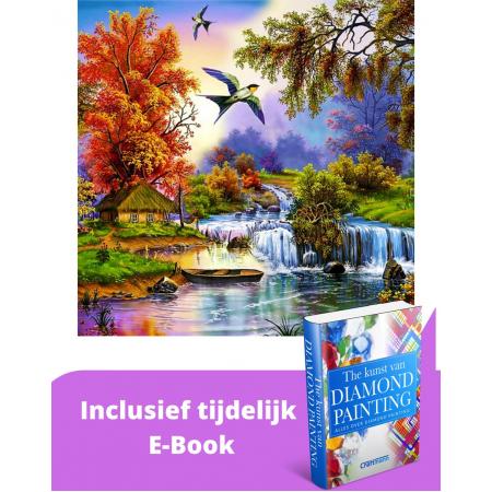 Crafterman™ Diamond Painting Pakket Volwassenen -  volledige bedekking -  hobby pakket - Prachtige natuur met Vogels - 25x35cm - Met tijdelijk E-Book