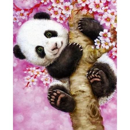 Diamond painting - 40x50cm - Panda - Vierkante stenen - Volledige bedekking