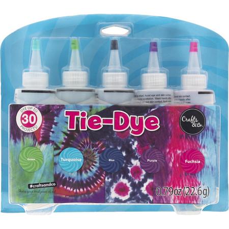 Tie Dye Kit - Tie Dye Verf - Textielverf - 5 Knijpflesjes - Crafts&Co - Kleurenset Herfst