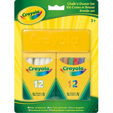 Crayola Bordkrijt (wit en gekleurd) met wisser