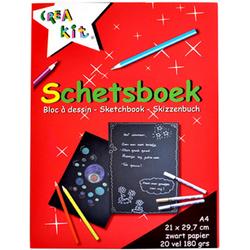 Schetsboek Crea-kit A4 Zwart 20 vel 180 grams