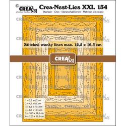 Crealies Crea-Nest-Lies XXL Rechthoeken Met 2 Slingerende Stiklijnen