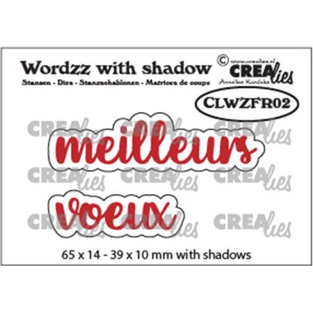 Crealies Wordzz with shadow snijmallen - Meilleurs voeux