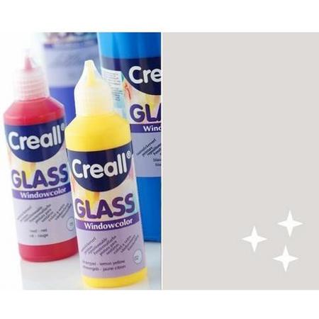 Creall Glass - glasstickerverf glitterzilver 1 Fles - 80 Mililiter 20572