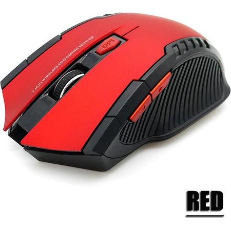 Creartix - Draadloze Gaming Muis - 2.4 GHz - 2400DPI - Game Muis - 6 knoppen - Red
