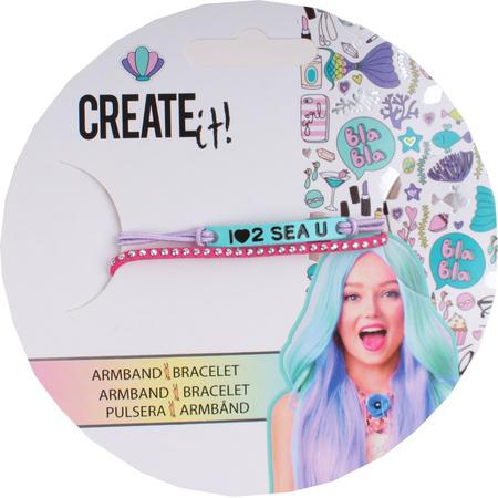 Create It! Armbandje Met Bedeltjes Blauw/paars/roze