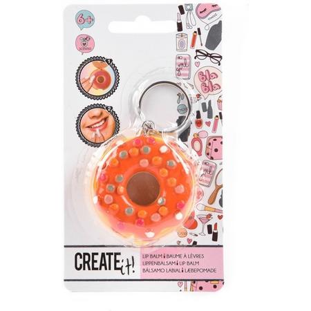 Create It! Donut Lippenbalsem Oranje Sleutelhanger