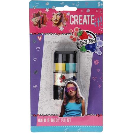 Create It! Haar- En Lichaamskrijt 2 Stuks Meisjes Turquoise/geel