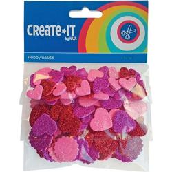 Create It Hobbyset - Foam Hartjes Glitter - 132 stuks