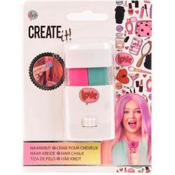 Haarkrijt Voor Meiden - 2 Kleuren - Create it! - Hair Chalk - Tijdelijke Haarkleuring - Haarmascara - Haar Krijt Voor Kinderen - Haarverf - Kinderfeestje - Carnaval - Verkleedhaarkleuring - Uitwasbare Haarverf - Gekleurde Haarverf - Haar Sift
