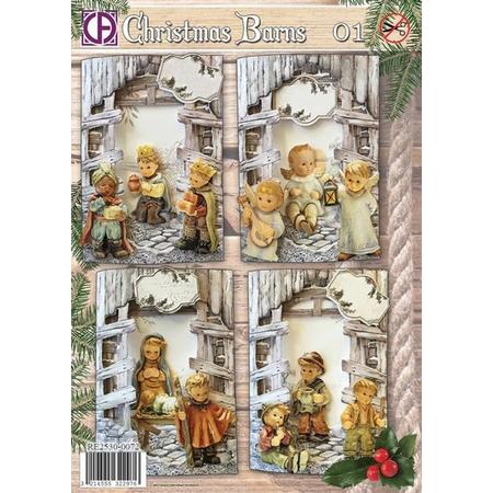 Kaartenpakket: Christmas Barns 01