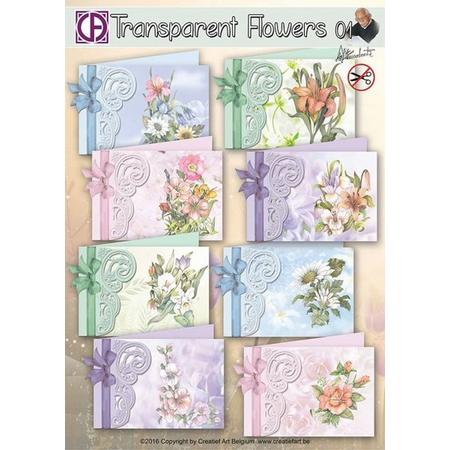 Kaartenpakket: Transparent Flowers 01