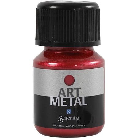 Art Metal verf, Lava rood, 30ml