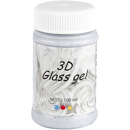 Glass Gel 3D, zilver, 100 ml