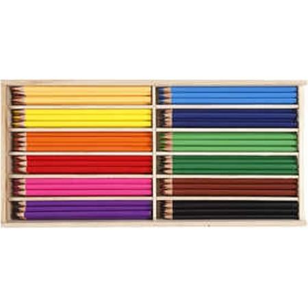 Kleurpotloden, vulling: 3 mm, 144 stuks, diverse kleuren