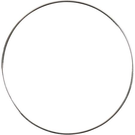 Metalen ring, d: 7 cm, dikte 1,5 mm, zilver, 10stuks