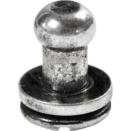 Metalen studs, h: 10 mm, antiek zilver, AS, 60 stuks, d: 5