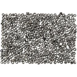 Rocailles, afm 15/0 mm, d: 1,7 mm, 500 gr, grey metal