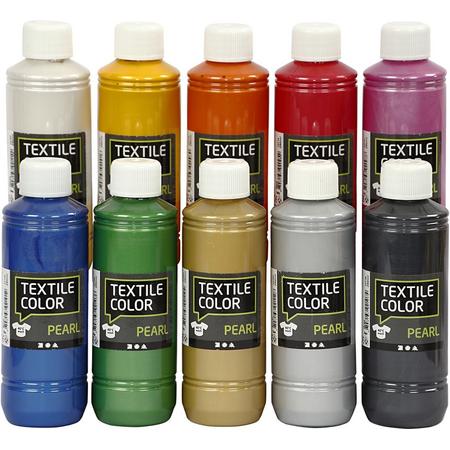 Textile Color, 10x250 ml, kleuren assorti