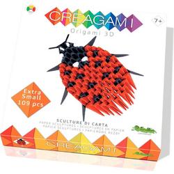 Creagami XS: LIEVEHEERSBEESTJE Origami 3D H10cm, 109-delig, doos 21x21x3cm. Made