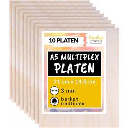 Creative Deco Multiplex Platen A5 3mm – 10 Stuks – Baltisch Berkenhout