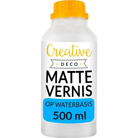 Creative Deco Professionele Acryl Matte Lak – 500ml – Kleurloos, Waterbasis