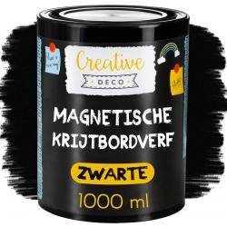 Creative Deco Zwart Krijtbord Magneetverf – 1000ml – Mat, voor Muren