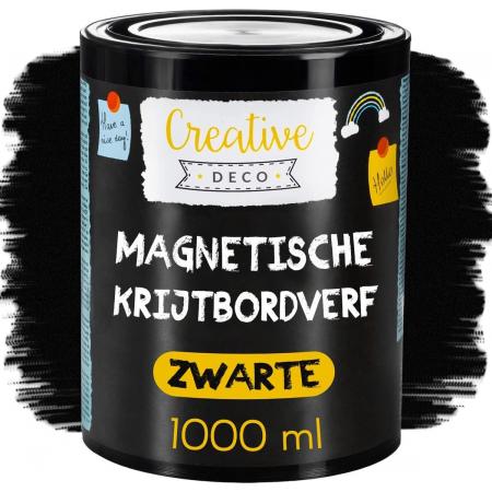Creative Deco Zwart Krijtbord Magneetverf – 1000ml – Mat, voor Muren
