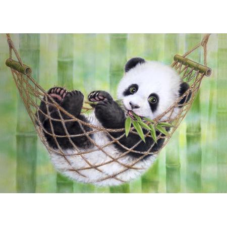 Diamond Painting - Slapende Panda - 30x40cm Afbeelding Formaat - Vierkante Steentjes - Volledig Pakket