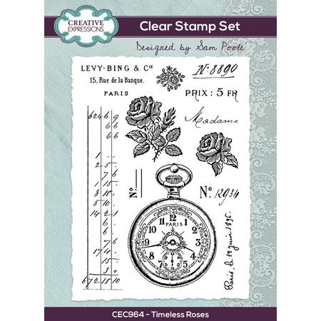 Creative Expressions Sam Poole Clear Stamp A5 Timeless Roses (CEC964)