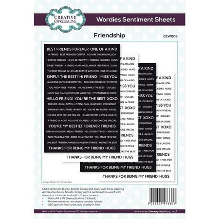 Creative Expressions Wordies Sentiment Sheets Friendship