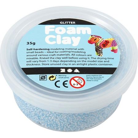 Creotime Foam Klei Glitter 35 Gram Lichtblauw