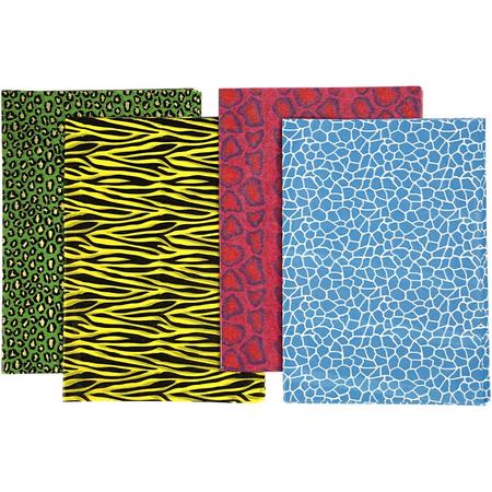 Decoupage papier - Assortiment, vel 25x35 cm, gekleurde dieren print, 80 assorti vel
