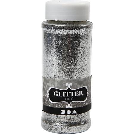 Glitter, zilver, 110 gr