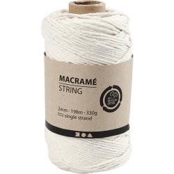 Macramé  , off-white, L: 198 m, d: 2 mm, 330 gr/ 1 rol
