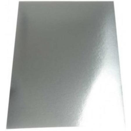Metallic Foliekarton, A4 210x297 mm,  280 gr, zilver, 10vellen