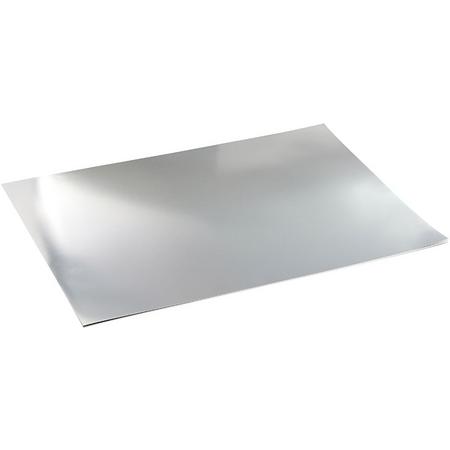 Metallic foliekarton, A2 42x60 cm, zilver, 10 vellen
