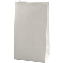 Papieren zakken, afm 15x9x27 cm, wit, 100 stuks