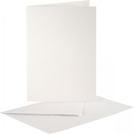 Parelmoer Kaarten & Enveloppen, afmeting kaart 10,5x15 cm, crème, 10 sets