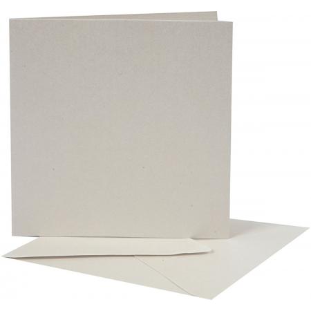 Parelmoer Kaarten & Enveloppen, afmeting kaart 12,5x12,5 cm, crème, 10 sets