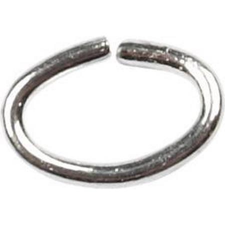 Ring, ovaal,  0,7 mm, verzilverd, SP, 500 stuks