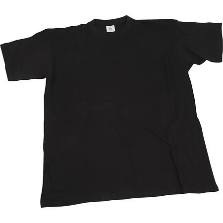 T-shirt, afm 12-14 jaar, zwart, ronde hals, 1 stuk