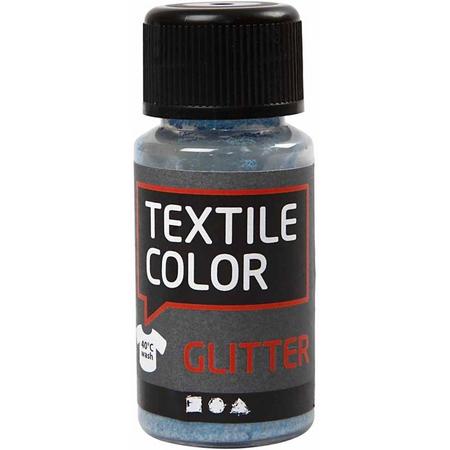 Textile Color, blauw, glitter, 50 ml