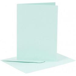 kaarten met enveloppen 10,5 x 15 cm 6 stuks lichtblauw