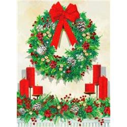 Crystal Art Giant XL Card, Festive Wreath, 28,5x21 cm