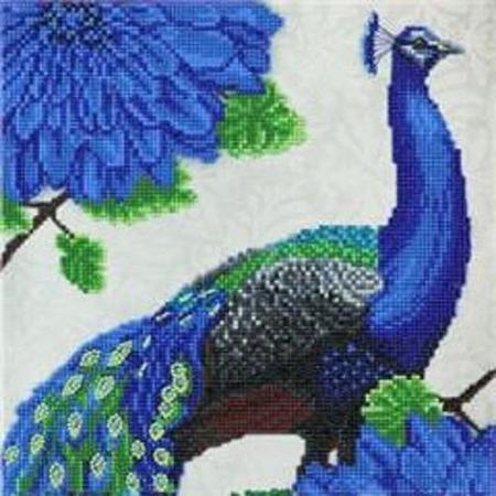 Crystal Art Kit Flowering Peacock