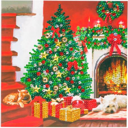 Diamond Painting Crystal Card Kit ® Christmas Tree, 18x18 cm, full painting